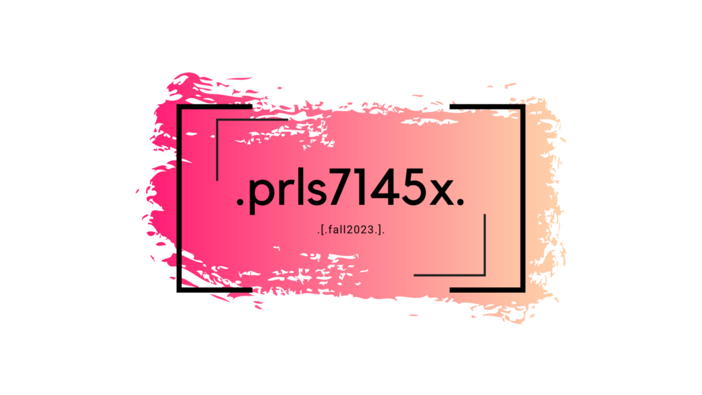 logo for the course P R L S 7145x during the 2023 fall semester.